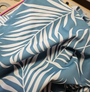 Teal & White Nylon Swim Tricot